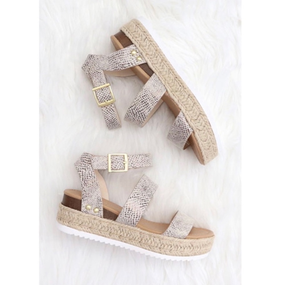Snake Print espadrille sandal